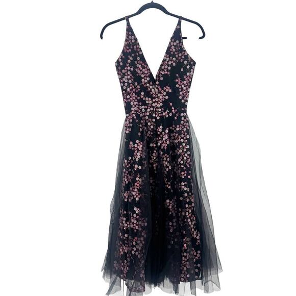 Dress the Population Courtney Sequin Floral Cocktail Dress Multi Size XS NWOT - Picture 7 of 13